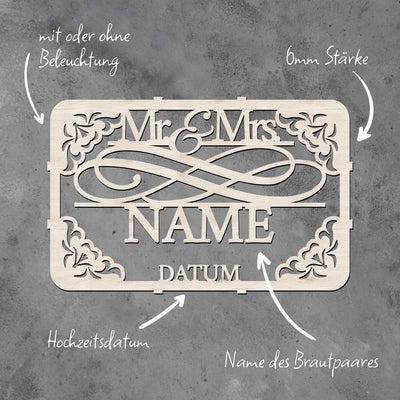 Hochzeit&Liebe Wedding Box "Mr&Mrs" für Briefe | personalisierbar