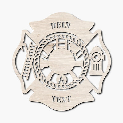 Feuerwehr Schild, Feuerwehrmann Deko, Wanddeko für Kinder, Erwachsene, Holzdeko 