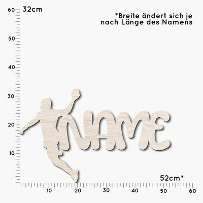 Wanddeko, Wandlicht aus Holz, Dekolicht mit LED oder RGB Lichterkette, personalisierbare Wanddekoration, Handballer
