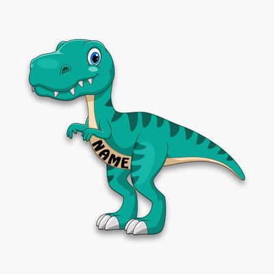 Dino T-Rex' LED Nachtlicht / Wandlampe aus Holz, farbig bedruckt, personalisiert mit Name | Geburtstagsgeschenk | Weihnachtsgeschenk für Kinderzimmer