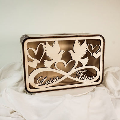 Hochzeit&Liebe Wedding Box "Turteltauben" für Briefe | personalisierbar