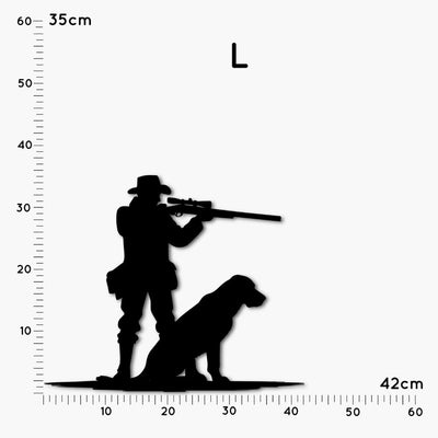 Jagd&Outdoor Dekoration "Jäger mit Hund" | HDF schwarz