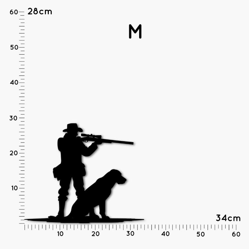 Jagd&Outdoor Dekoration "Jäger mit Hund" | HDF schwarz