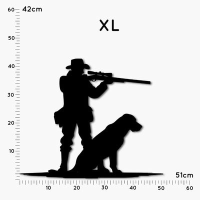 Jagd&Outdoor Dekoration "Jäger mit Hund" | HDF schwarz