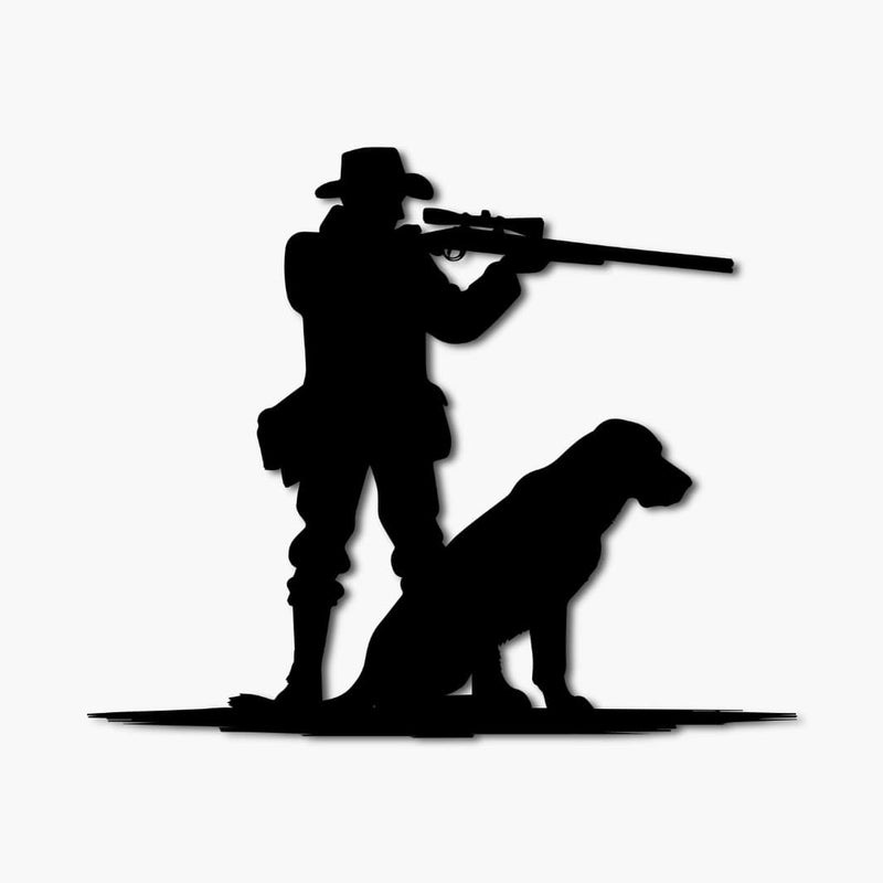 Jagd&Outdoor Dekoration "Jäger mit Hund" | HDF schwarz