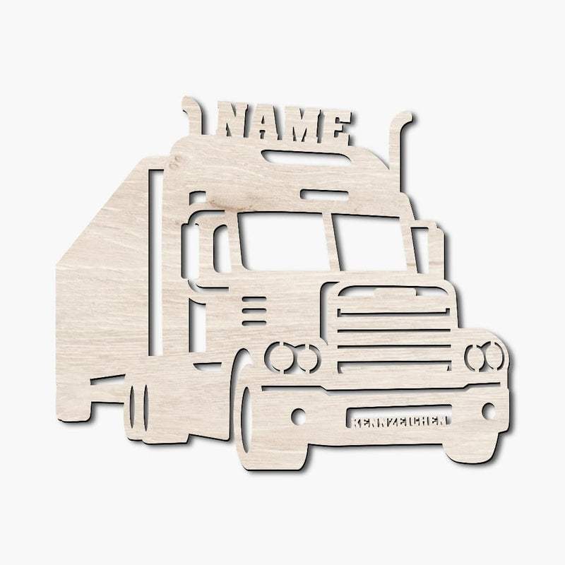 LKW Wanddeko aus Holz, personalisierbare Dekoration für Kinder oder Erwachsene, Geschenkidee für Trucker, Lastwagenfahrer