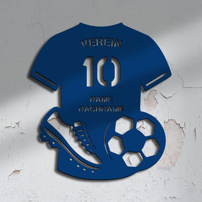 Wanddeko, Wandlicht aus Holz, Dekolicht mit LED oder RGB Lichterkette, personalisierbare Wanddekoration, Fußball Verein T-Shirt, Sportler, Fußballtrikot