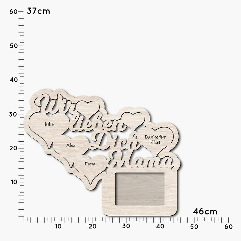 Muttertag Bilderrahmen "Wir lieben dich Mama" | personalisierbar