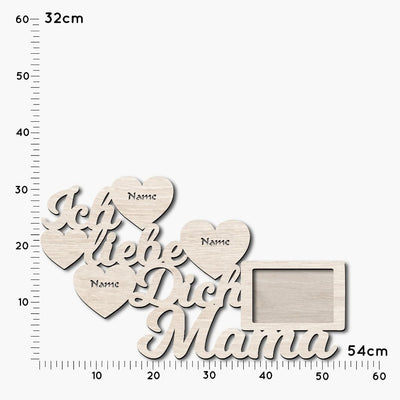 Muttertag Bilderrahmen "Ich liebe dich Mama" | personalisierbar