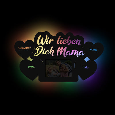 Muttertag Bilderrahmen "Wir lieben dich Mama" 2 | personalisierbar