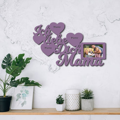 Muttertag Bilderrahmen "Ich liebe dich Mama" | personalisierbar