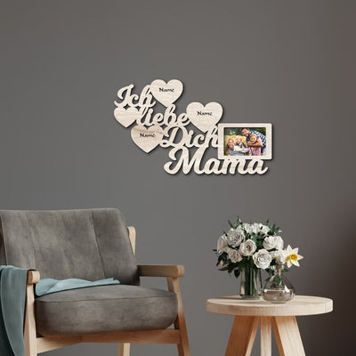 Muttertag Bilderrahmen "Ich liebe dich Mama" | personalisierbar