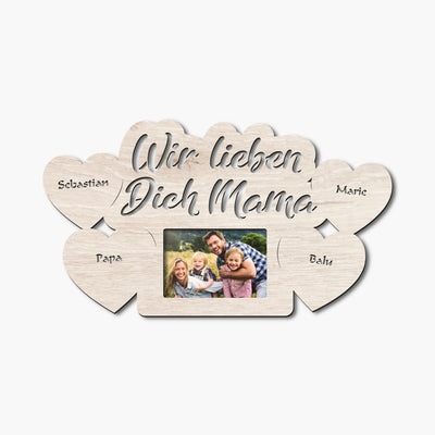 Muttertag Bilderrahmen "Wir lieben dich Mama" 2 | personalisierbar