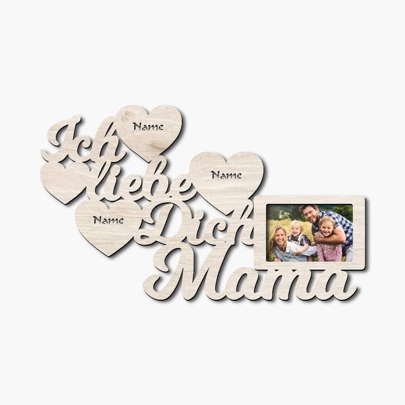 Muttertag Bilderrahmen "Ich liebe dich Mama" | personalisierbar