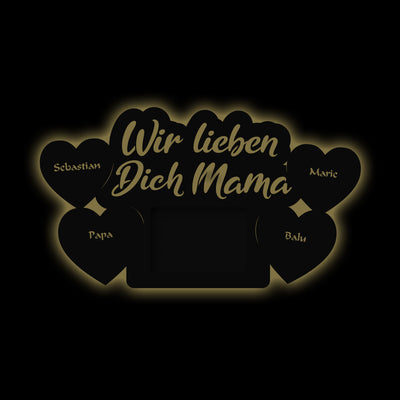 Muttertag Bilderrahmen "Wir lieben dich Mama" 2 | personalisierbar