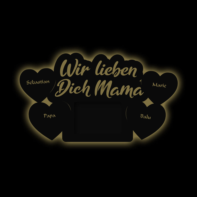 Muttertag Bilderrahmen "Wir lieben dich Mama" 2 | personalisierbar