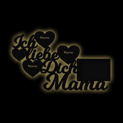 Muttertag Bilderrahmen "Ich liebe dich Mama" | personalisierbar