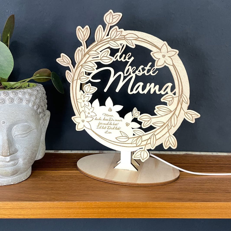Muttertag Dekolampe "die beste Mama" | personalisierbar