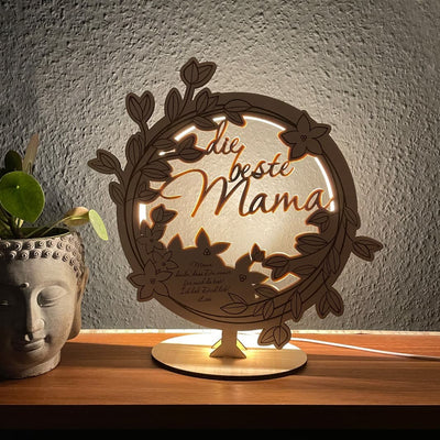 Muttertag Dekolampe "die beste Mama" | personalisierbar