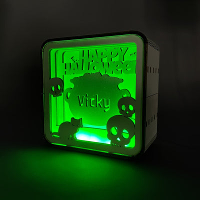 Dekoration Leucht-Box Halloween "Hexenkessel" | personalisierbar