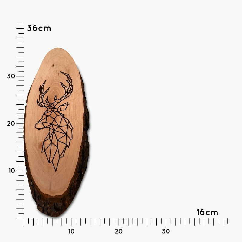 Polygon Hirsch Tischdeko, Wanddeko, Holzschnitt mit Gravur, modernes Design