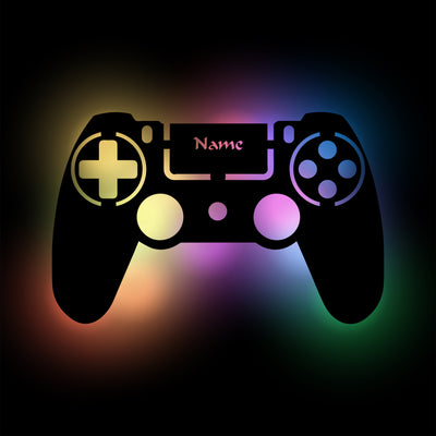 Gamepad xbox' Geschenk für Gamer zum Geburtstag oder Weihnachten - LED RGB Gaming Licht Controller / Wandlampe aus Holz,  Weihnachtsgeschenk, Geburtstagsgeschenk personalisiert mit Name