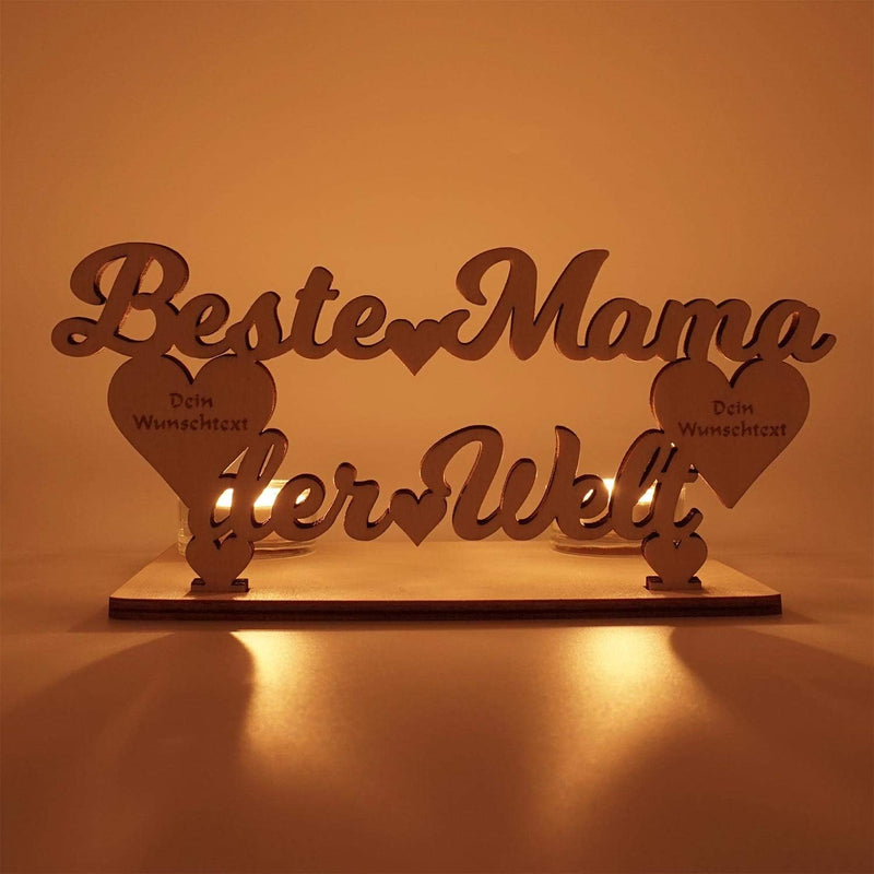 Muttertag Teelicht "Beste Mama der Welt" | personalisierbar