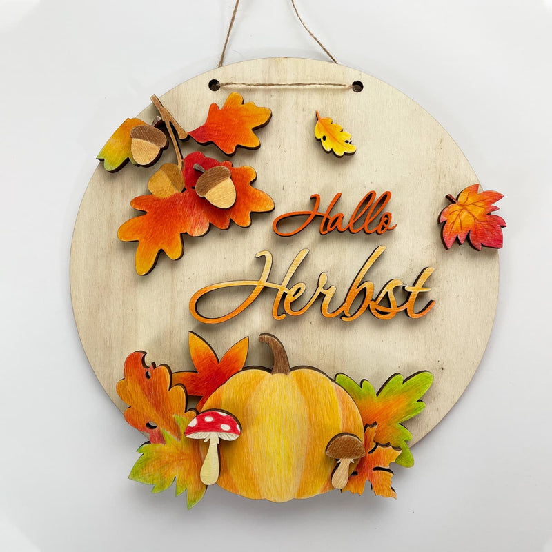 DIY Türschild Herbst Kürbis | personalisierbar