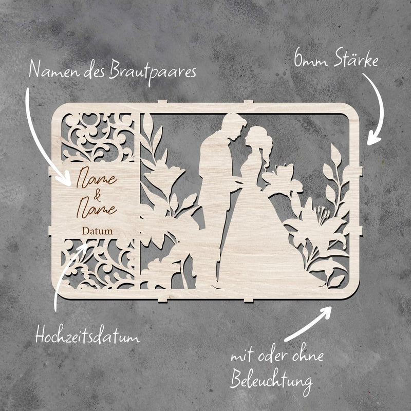 Hochzeit&Liebe Wedding Box "Brautpaar" für Briefe | personalisierbar