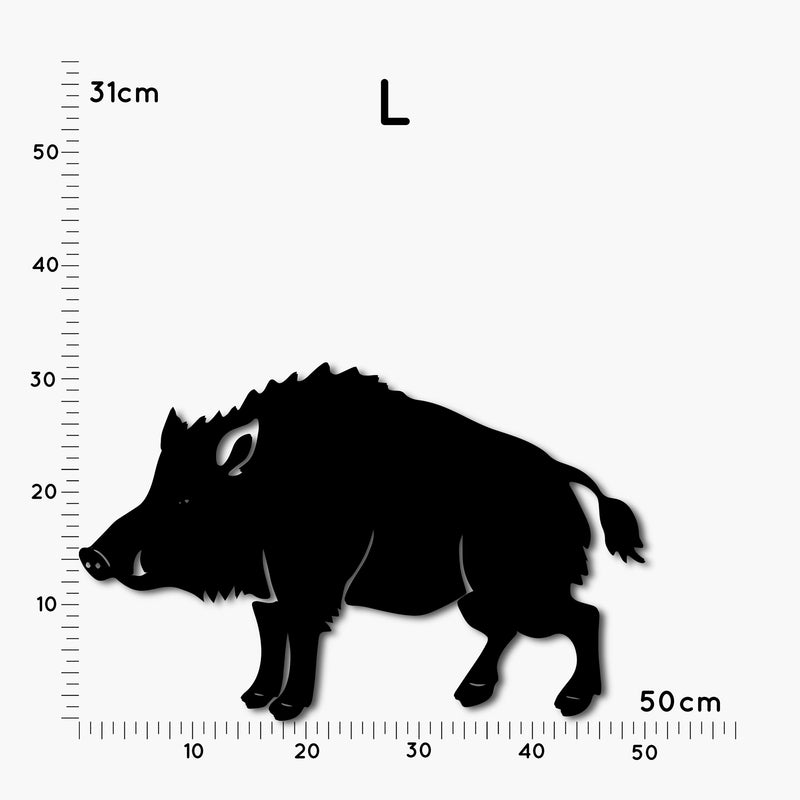 Wildsau, Wildschwein Dekoration für die Wand, Geschenidee für Jäger oder Naturfreaks, Wildschwein Wanddeko aus HDF Holz schwarz lackiert