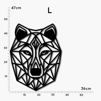 Moderner Polygon Wolfkopf, Wolf Dekoration, Wanddeko aus HDF, moderne schwarze Wanddeko für Jäger oder Naturliebhaber