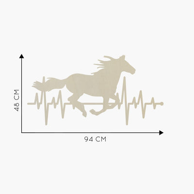 Wandtattoo Pferd EKG Herzschlag  aus Holz