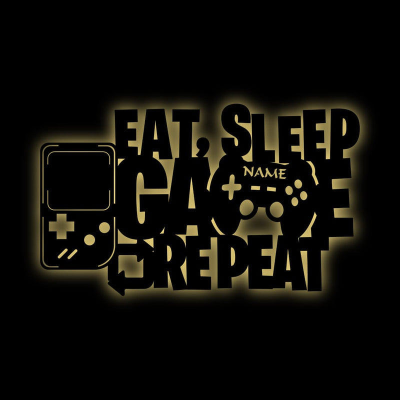 Gamer Dekolicht "Eat, Sleep, Game, Repeat" | personalisierbar