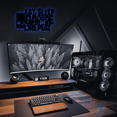 Gamer Dekolicht "Eat, Sleep, Game, Repeat" | personalisierbar