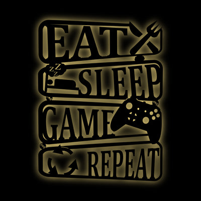 Gamer Dekolicht "Eat, Sleep, Game, Repeat" 2.0