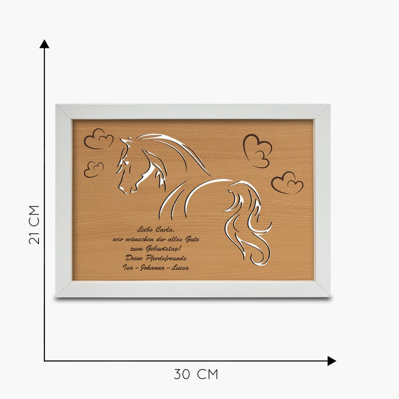 Pferde Geldgeschenk MDF "Pferd mit Text" | personalisierbar