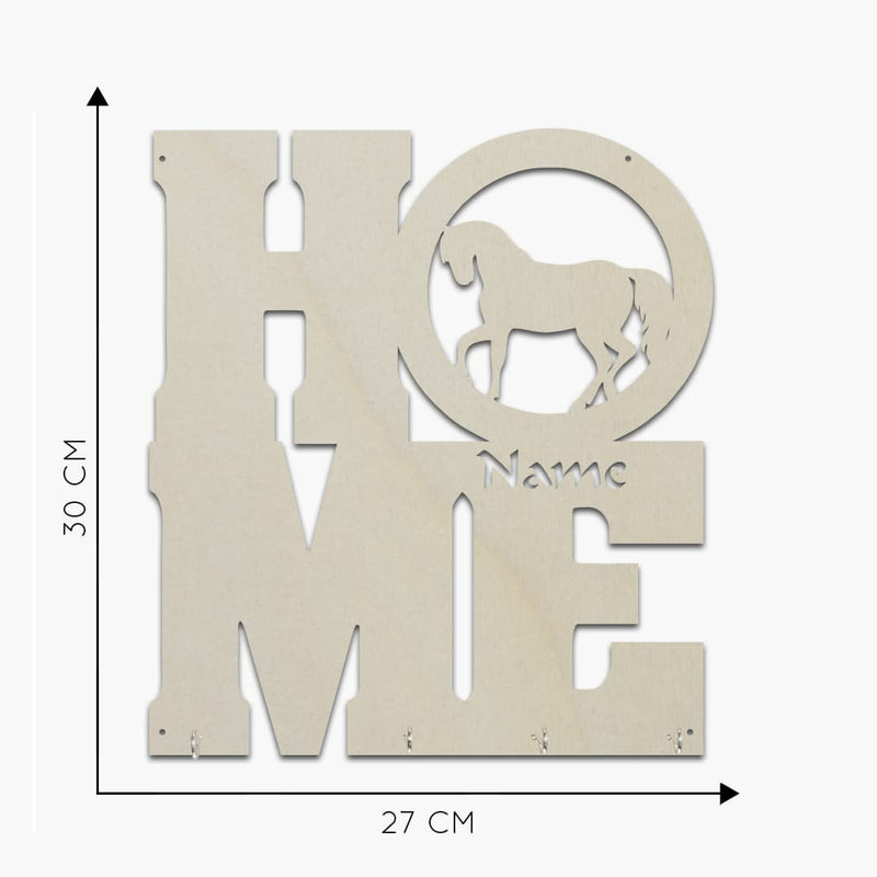 Pferde Schlüsselbrett "Home mit Pferd" | personalisierbar
